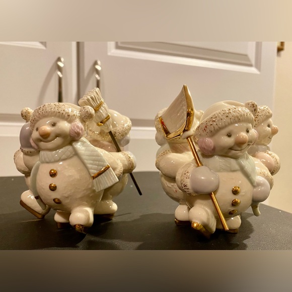 LENOX Snowlight Skating-By-Candlelight Candlestick Pair - Picture 5 of 7